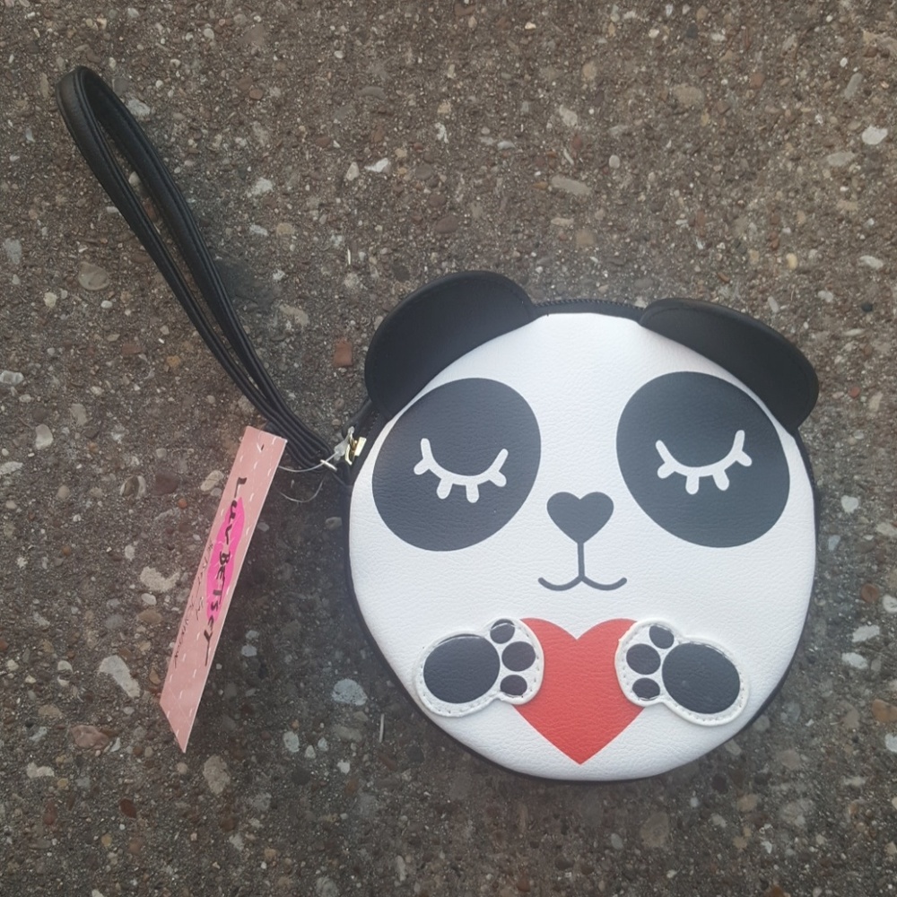 Betsey Johnson Panda Coin Purse Wristlet NWT